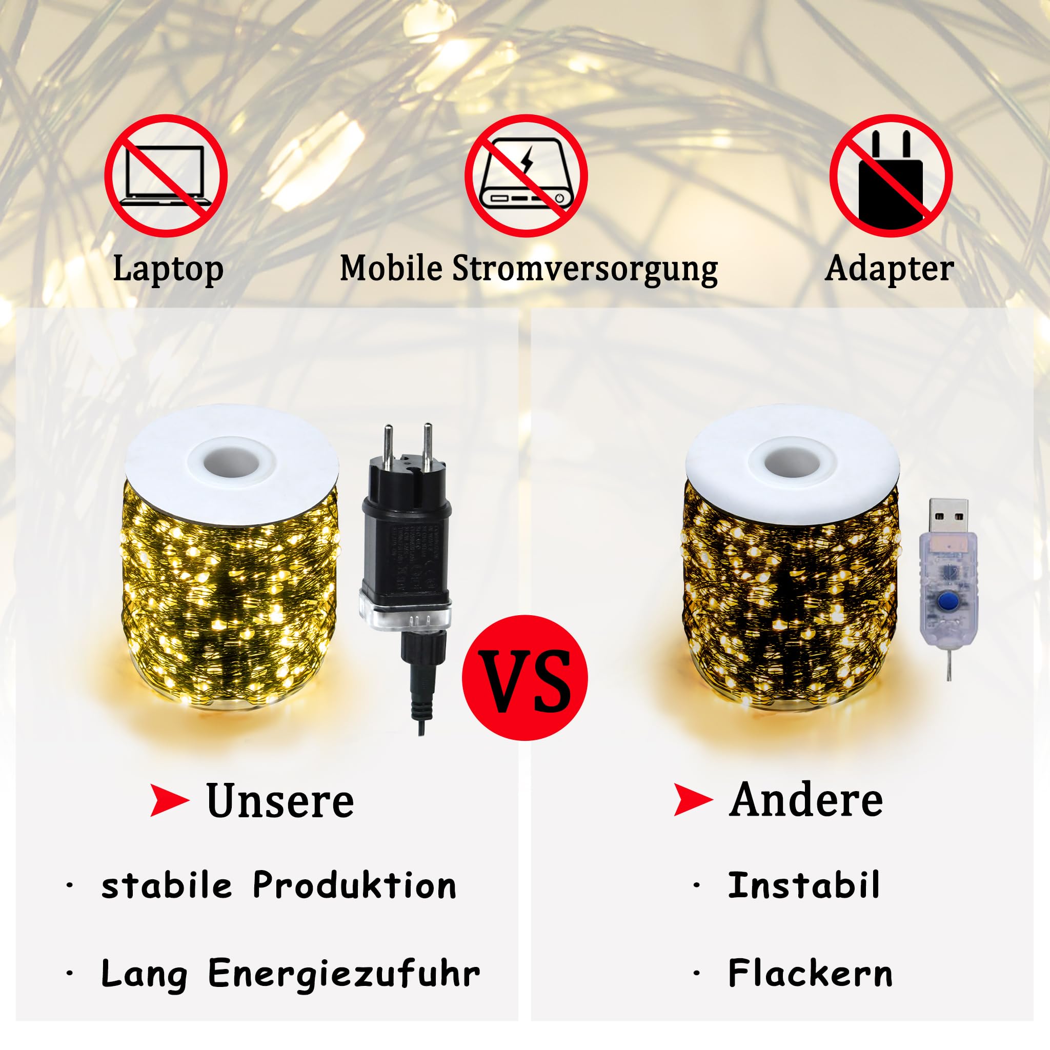NAIZY łańcuch świetlny LED z drutu miedzianego 120m 1200 diod LED z 8 trybami świecenia, wtyczka, łańcuch świetlny IP44 wodoodporny, świąteczne świetlne girlandy do użytku wewnątrz i na zewnątrz do