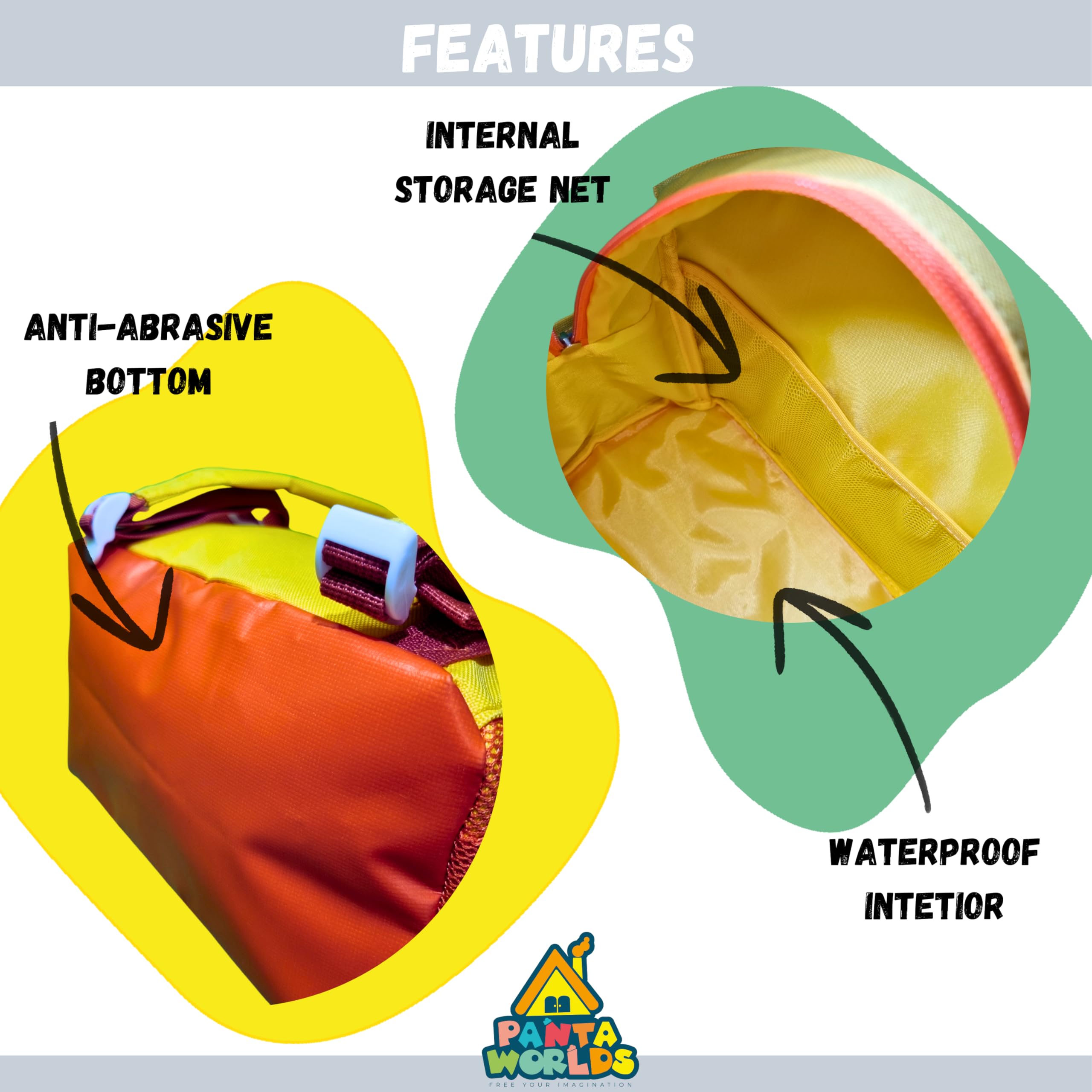Pantaworlds Bag | Zaino Bambino a Forma di Casa, Zainetto Asilo per Bambini Impermeabile e Antiabrasione | Unisex | Idea Regalo Bambini | Certificato CE