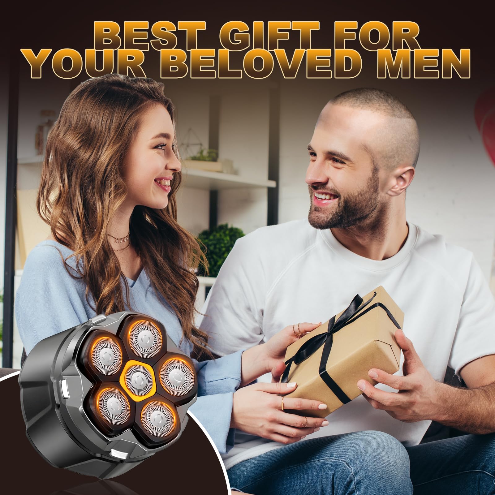 Afeitadora Cabeza Hombre con Pantalla LED, Afeitadoras Impermeables para Hombres Calvos, Afeitadora Eléctrica, Maquina de Afeitar Hombre para Calvo, Afeitado en Seco y Húmedo