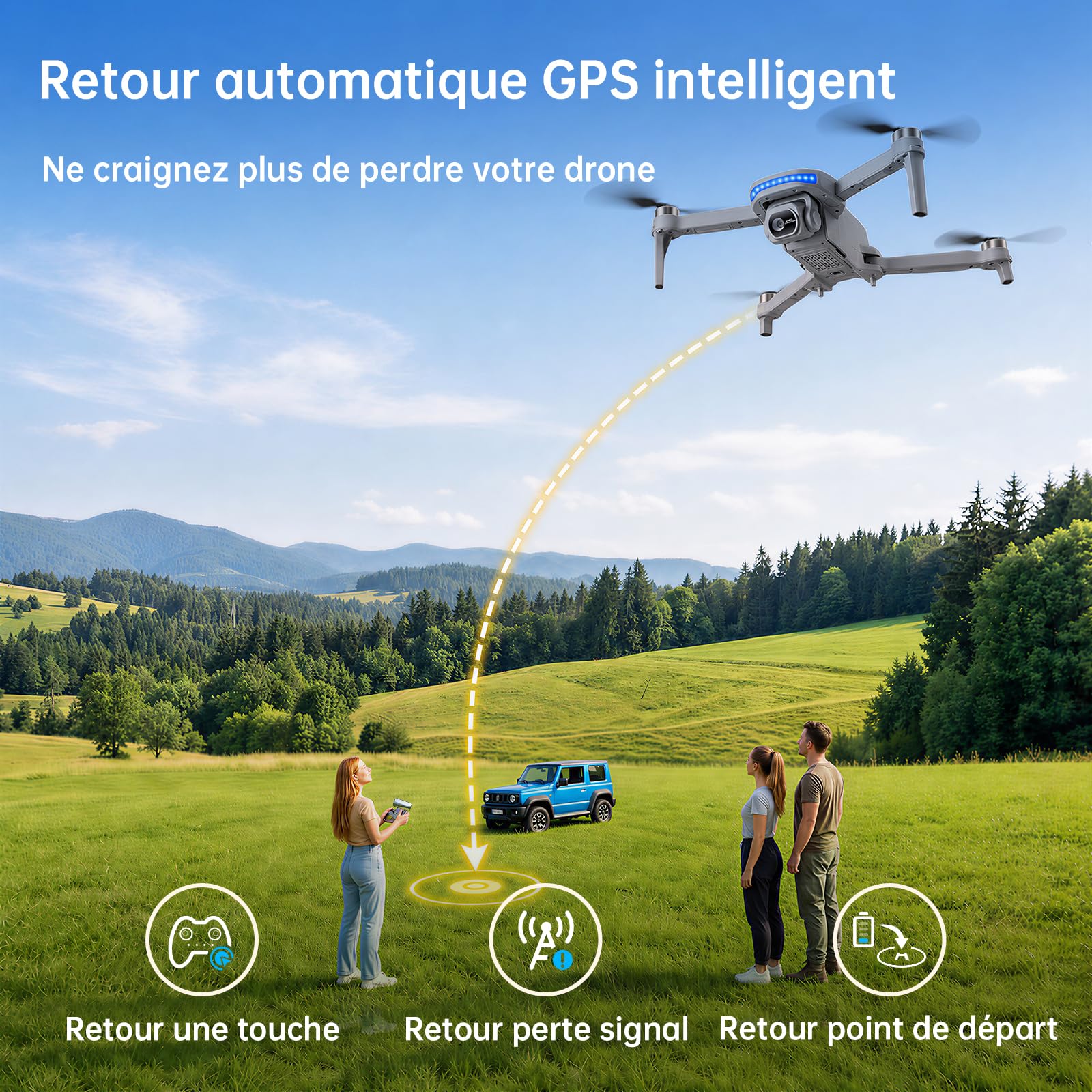 GPS Drone Avec Caméra Pour Adultes Drones 4K HD Avec Moteur Sans Ba Retour Automatique A La Maison Transmission Wifi 5g Q Am GPS Drone Avec Caméra Pour Adultes Drones 4K HD Avec Moteur Sans Ba Retour Automatique A La Maison Transmission Wifi 5g Q Am