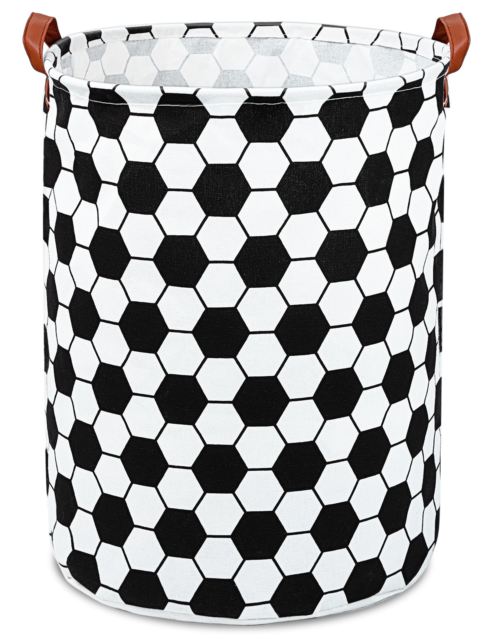 Incisite Laundry Hamper, Round Laundry Basket, Large Canvas Fabric Lightweight Storage Basket