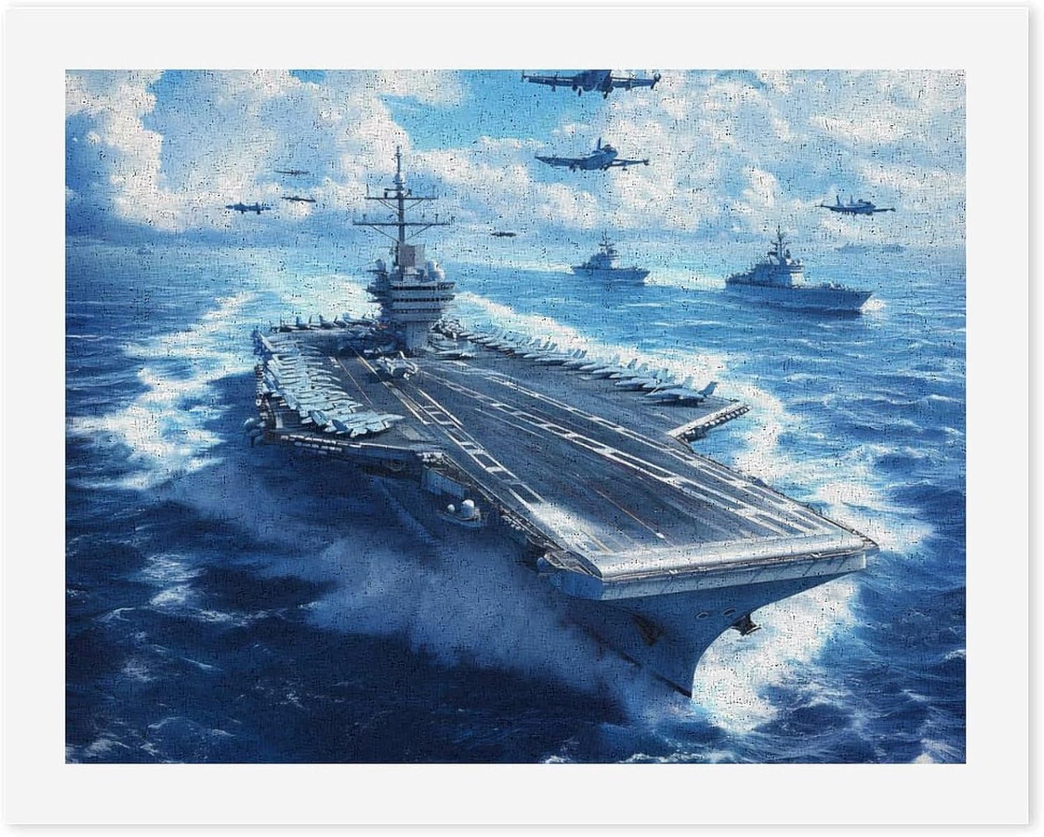 Aircraft Carrier Warship Paint by Numbers Kit for Adults DIY Painting Kits for Home Wall Decor 40x50cm