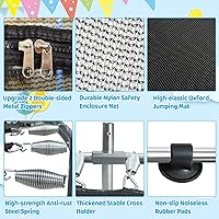 Vista 5 de Toddler Trampoline for Kids Ages 1-8, 55'' Small Trampoline with Safety Enclosure Net, Indoor & Outdoor Baby Mini Trampolines, No-Gap Safe Design