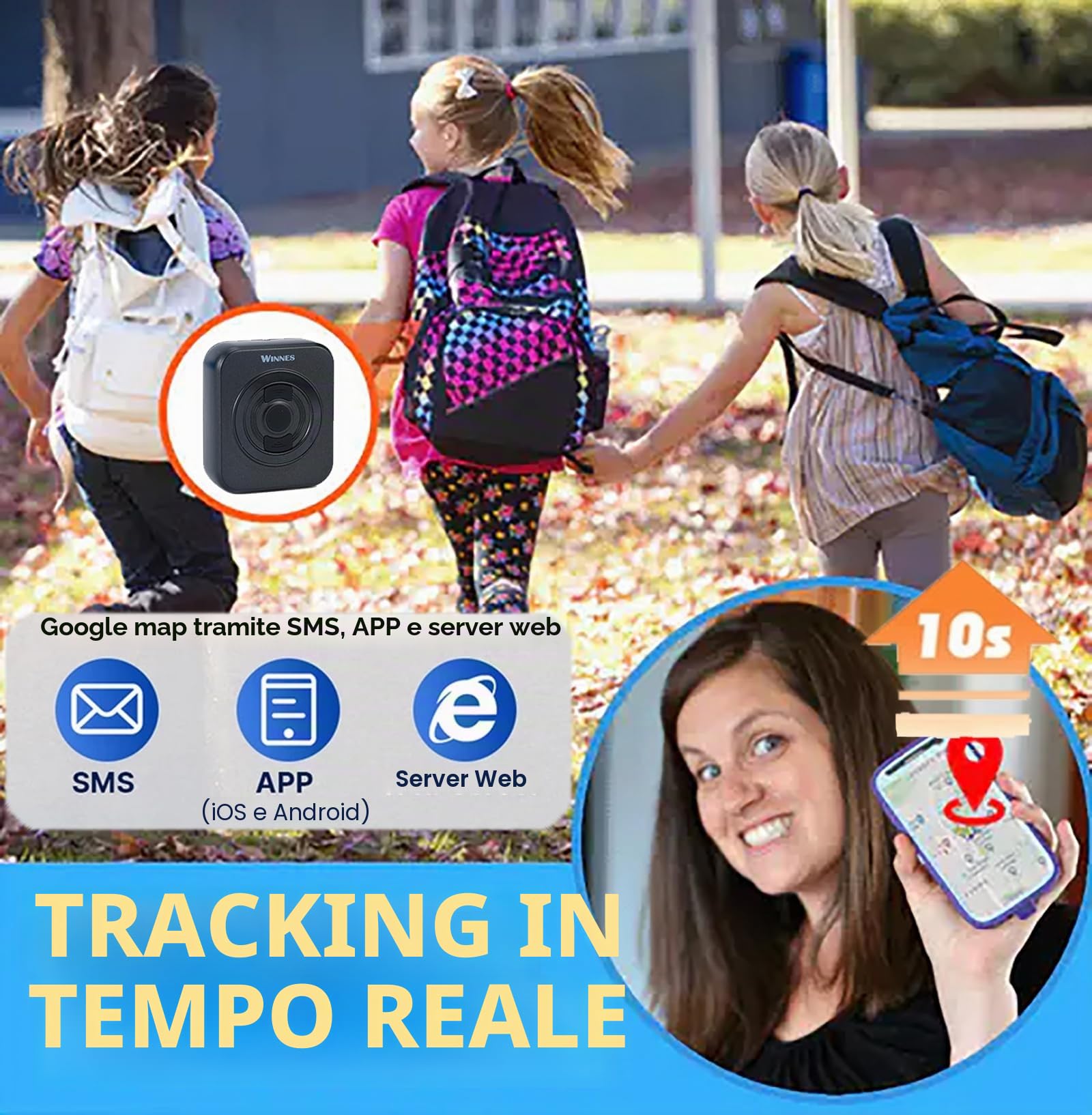 4G Micro Localizzatore GPS per bambini e anziani, 4G GPS Tracker con scheda SIM, Localizzatore GPS con SOS pulsanti, Localizzatore in tempo reale di piccole dimensioni, adatto per demenza Leggero