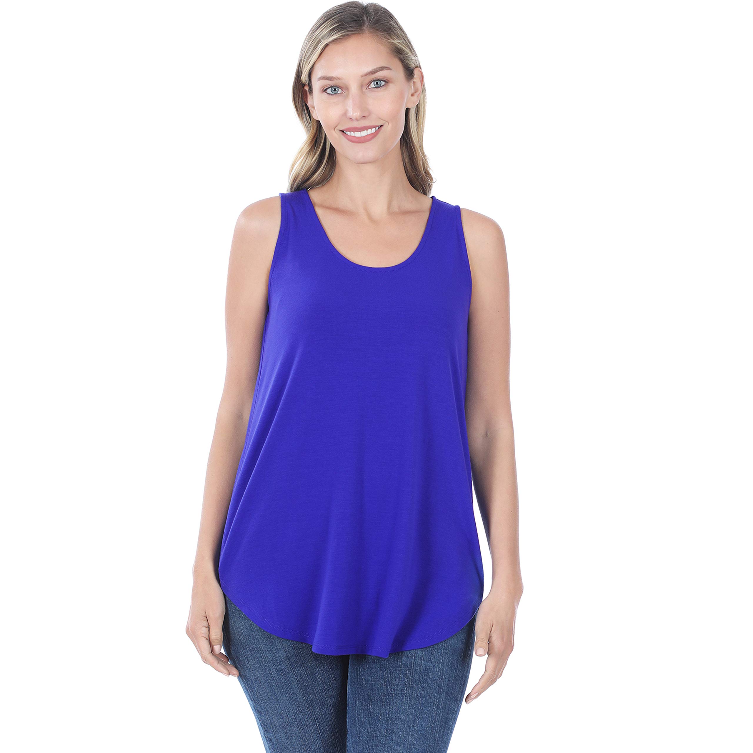 Zenana Women's V-Neck Dolphin Hem Top - Short Sleeve Relaxed Fit Tee (Sizes S-3X)