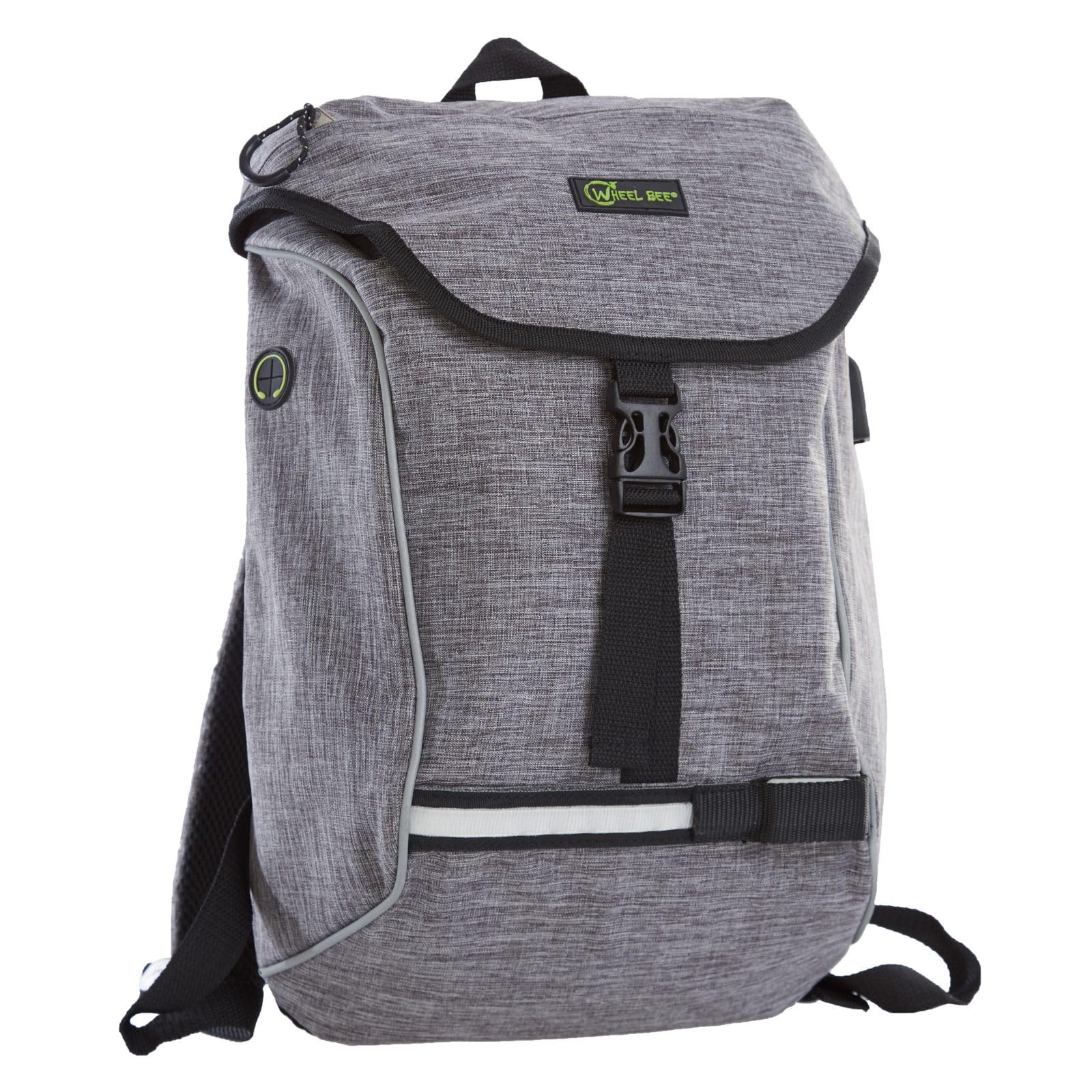 LED-Backpack City Lights, 18 Liter Rucksack, grünes LED Licht für optimale Sichtbarkeit, USB-Port mit Kabel