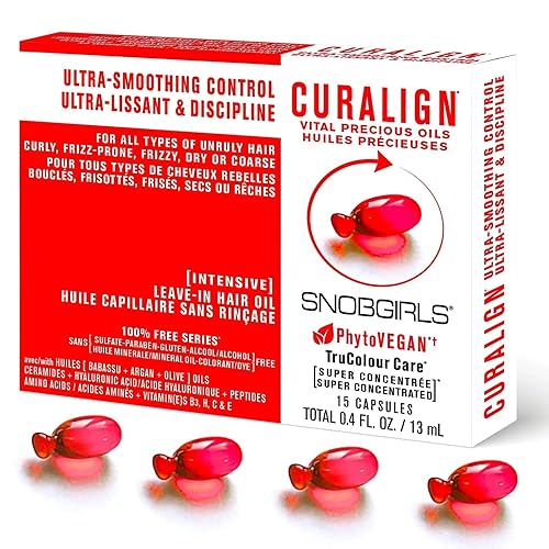 CURALIGN - Aceite vegano para el cabello ultra suave y control del encrespamiento para cabello rebelde propenso al encrespamiento. Sérum capilar con