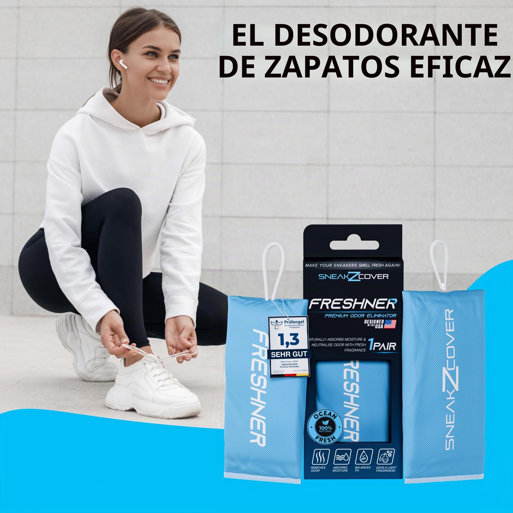 Freshner Desodorante de zapatos contra pies sudorosos, elimina olores y deja una fragancia fresca, para calzado de trabajo, deportivo y zapatillas