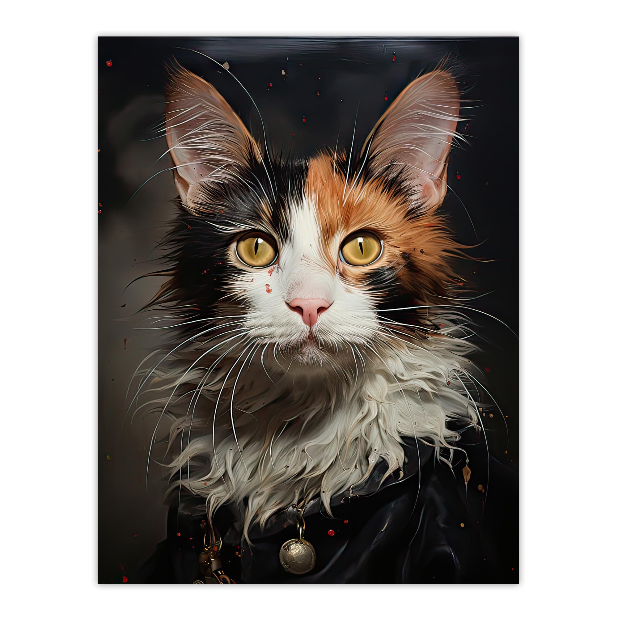 Artery8 Maine Coon Cat Animal Portrait Oil Painting Extra Large XL Wall Art Poster Print, Unframed 24X32", 81L x 61W cm