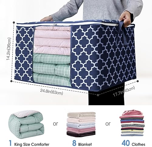 Miniatura 2 de WISELIFE Bolsas de almacenamiento, organización de ropa de manta grande y contenedores de almacenamiento para ropa de cama, edredones, organizador