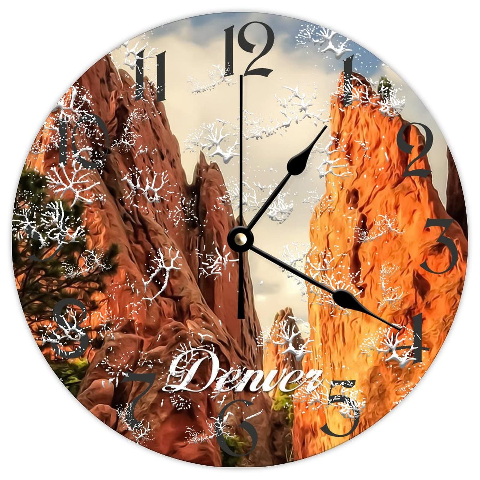 Horloge murale en bois sans tic-tac Denver 38 cm pour supprimer les bruits