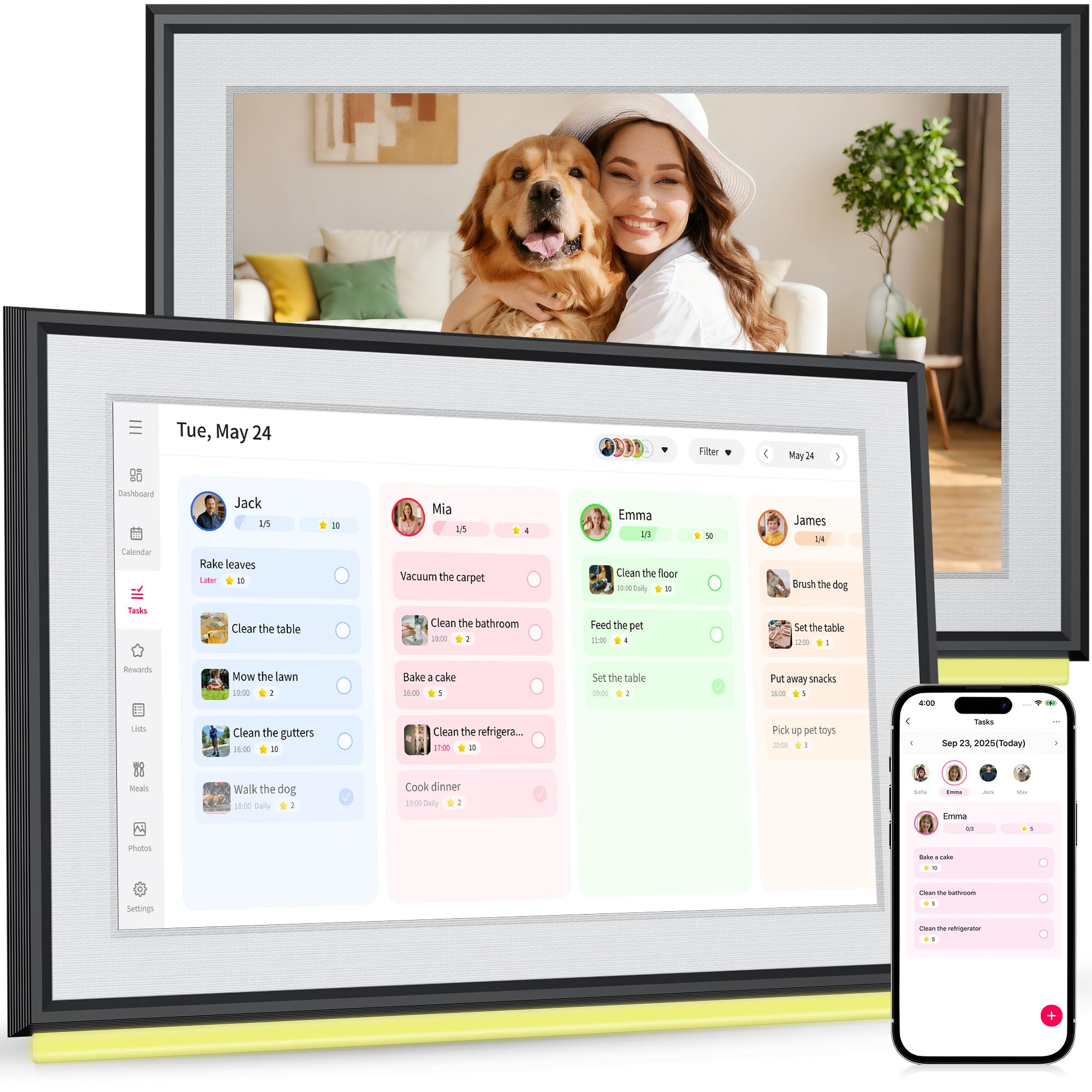 BIGASUO 10 1 Digital Calendar Smart Touchscreen Interactive Display Electronic Organizer for Monthly Weekly Daily Agenda Chore Chart