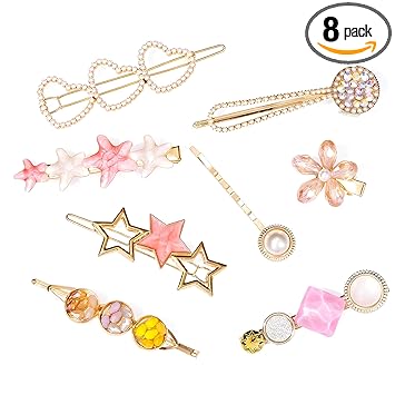 ANNACREATIONS 8 PCS Premium Korean stylish Hair Clips For Women And Girls