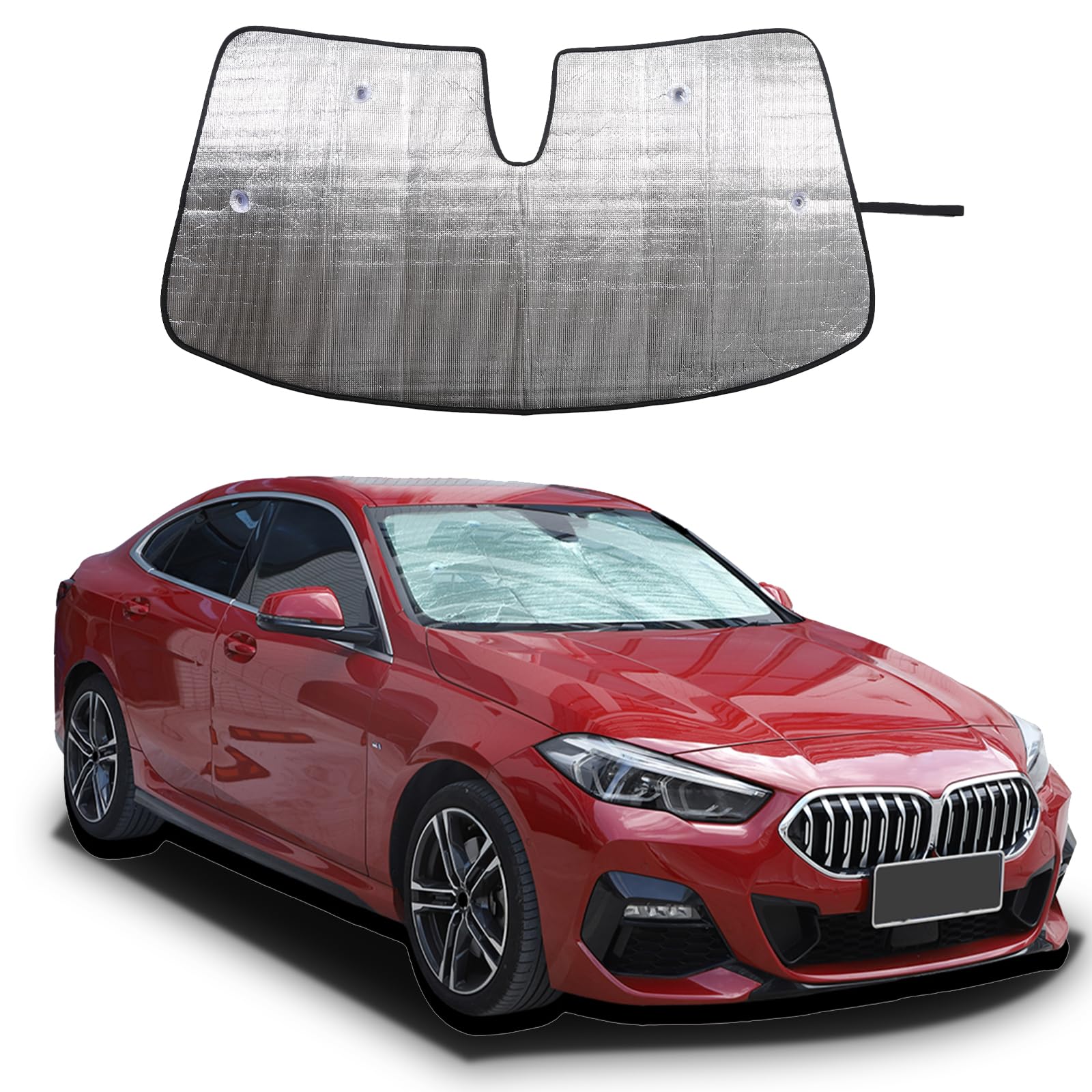 Heutamo Windshield Sun Shade Compatible with BMW 2 Series 2020-2024, Front Window Sunshade Heat Blocker Visor Protector Reflective Sunshade Keep Your