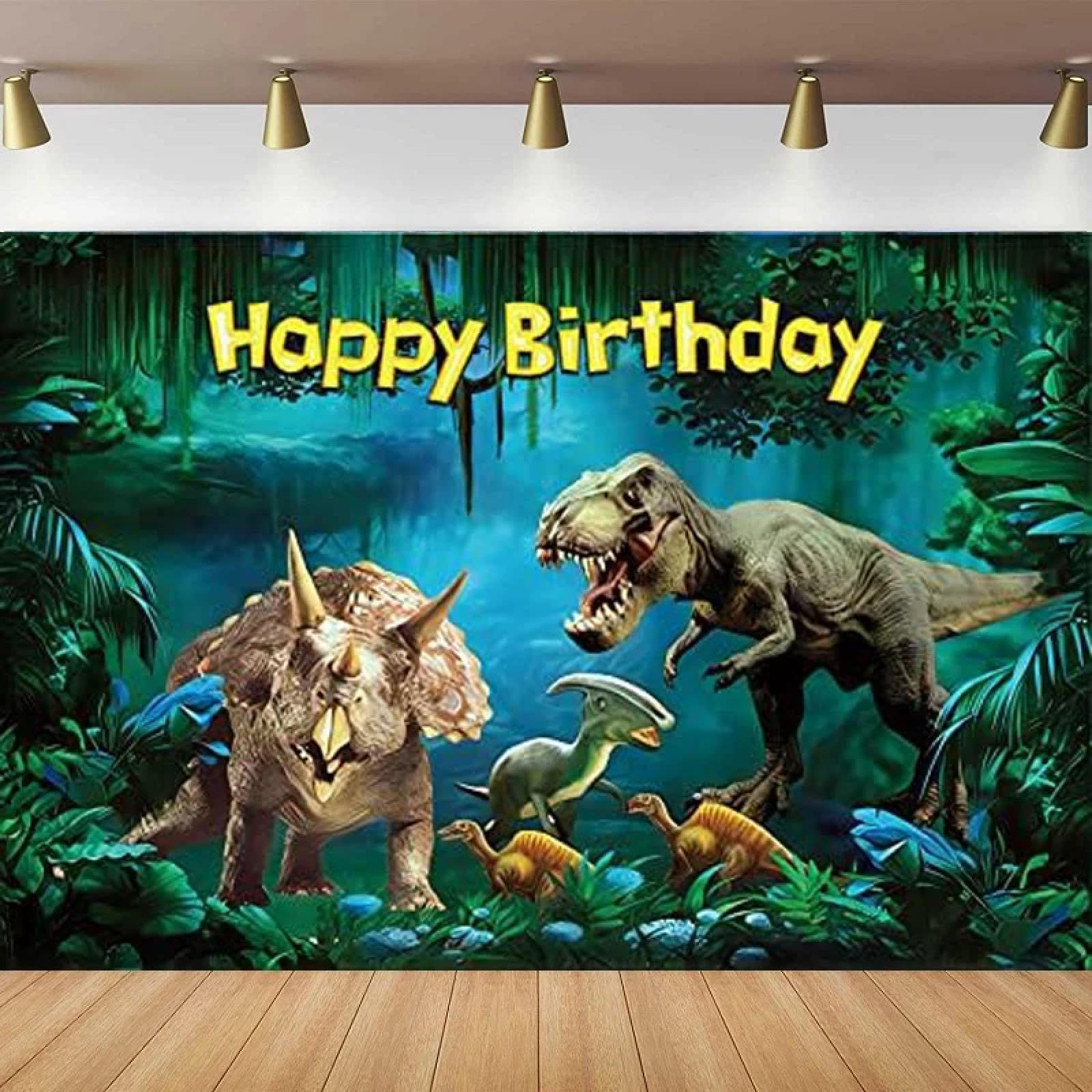 Sfondo fotografico a tema dinosauro per ragazzi Sfondo del mondo dei dinosauri Banner per feste di compleanno dei dinosauri per bambini