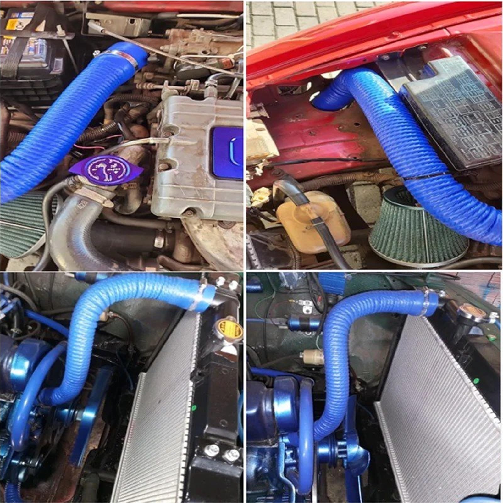 tubo turbo della presa d'aria Tubo Flessibile In Silicone Universale Auto Tubo Flessibile In Silicone Intercooler Aspirazione Dell'aria Radiatore In Contorto(Nero,400mm,ID50mm)
