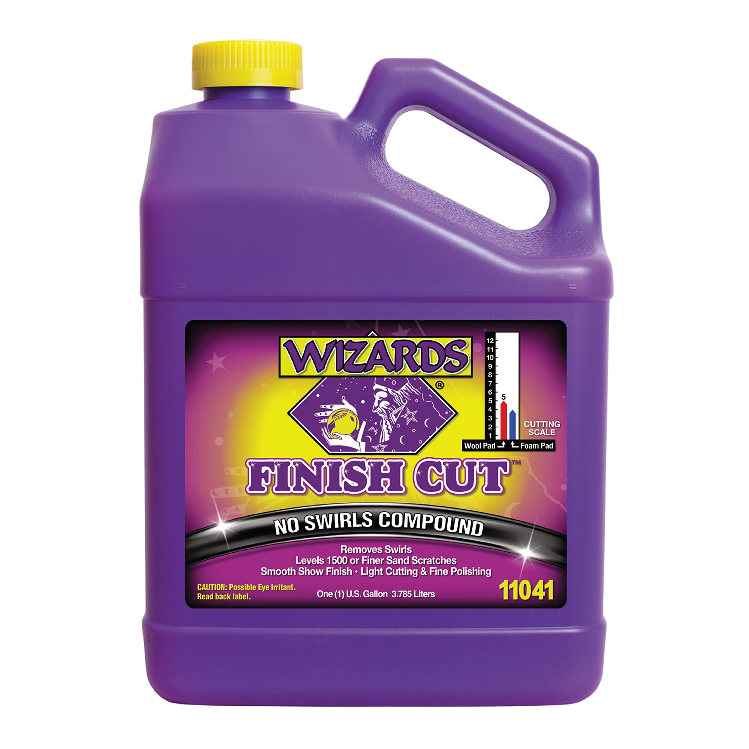 WizardsFinish Cut Compound - Levels Scratches and Brightens Dull Finishes with Smooth Show Finish - Non-Greasy and Water Based with Easy Clean-Up - Marine Compound and Finishing Material - 1 Gallon