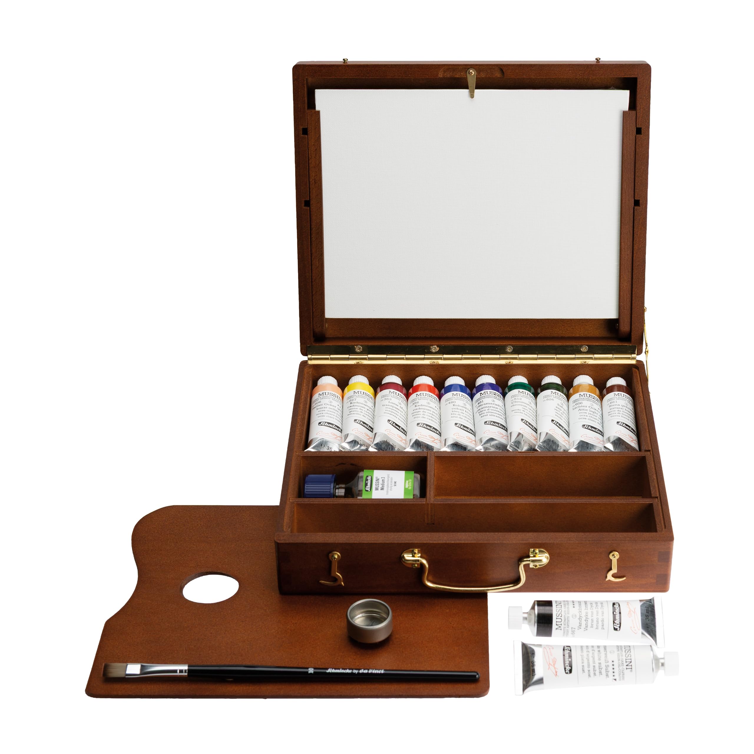 Schmincke Mussini 70 726 097 - Scatola di legno 12 x 35 ml con accessori inclusi