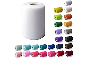 Craft And Party White Tulle Fabric Rolls, 6" x 100 Yards for...