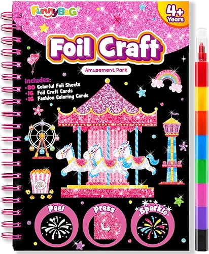 FUNNYB&G Arte en papel de aluminio para niños - Manualidades de Navidad, regalos de fiesta, rellenos de calcetines para niños, suministros de arte,