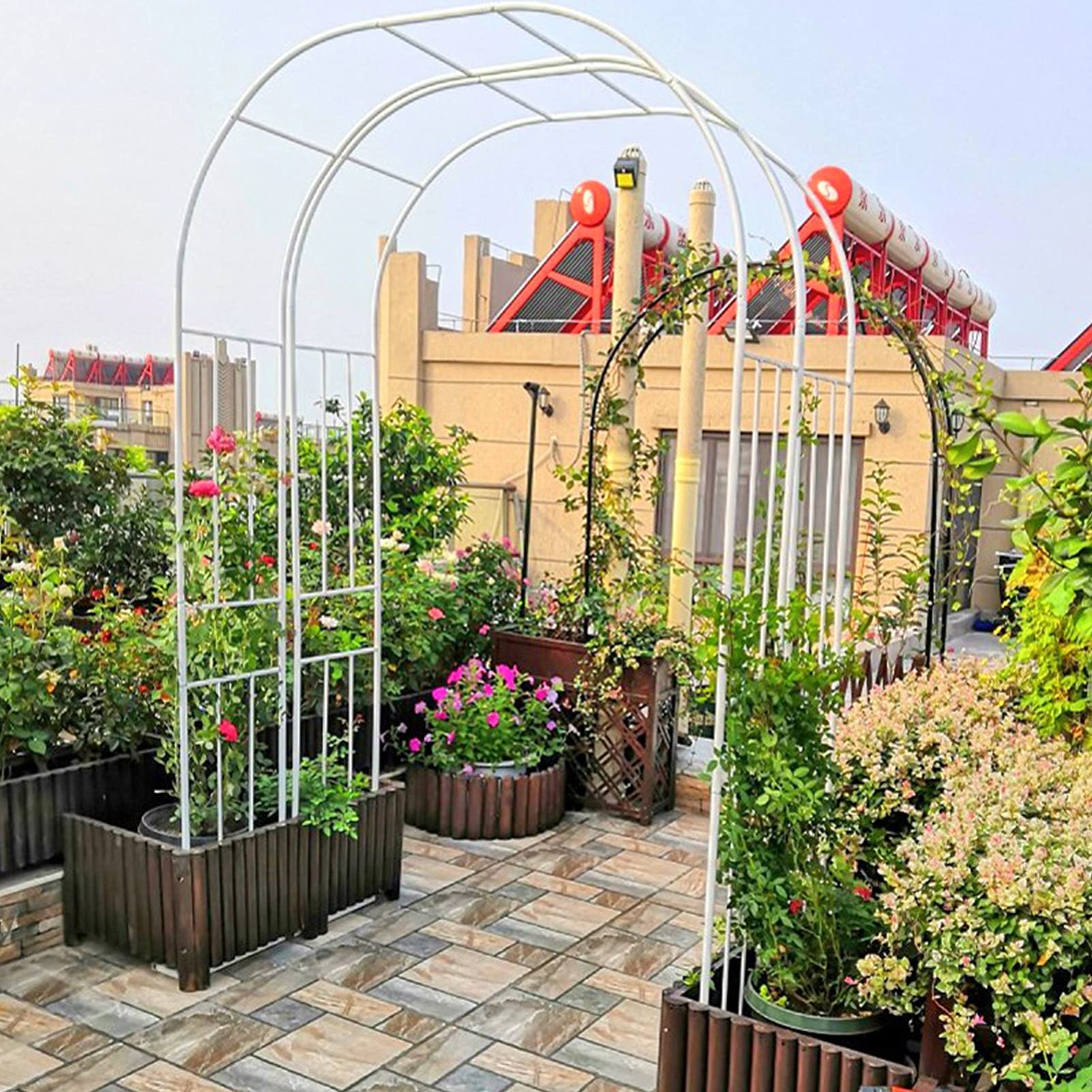Traliccio impermeabile da giardino in metallo per piante rampicanti, pergolato di rose, ideale per piante rampicanti e matrimoni