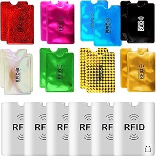 AIEX 24pcs RFID Blocking Sleeves, 18pcs Credit Card Protector and 6pcs Passport Sleeve for Cards Passport Identity Theft P...