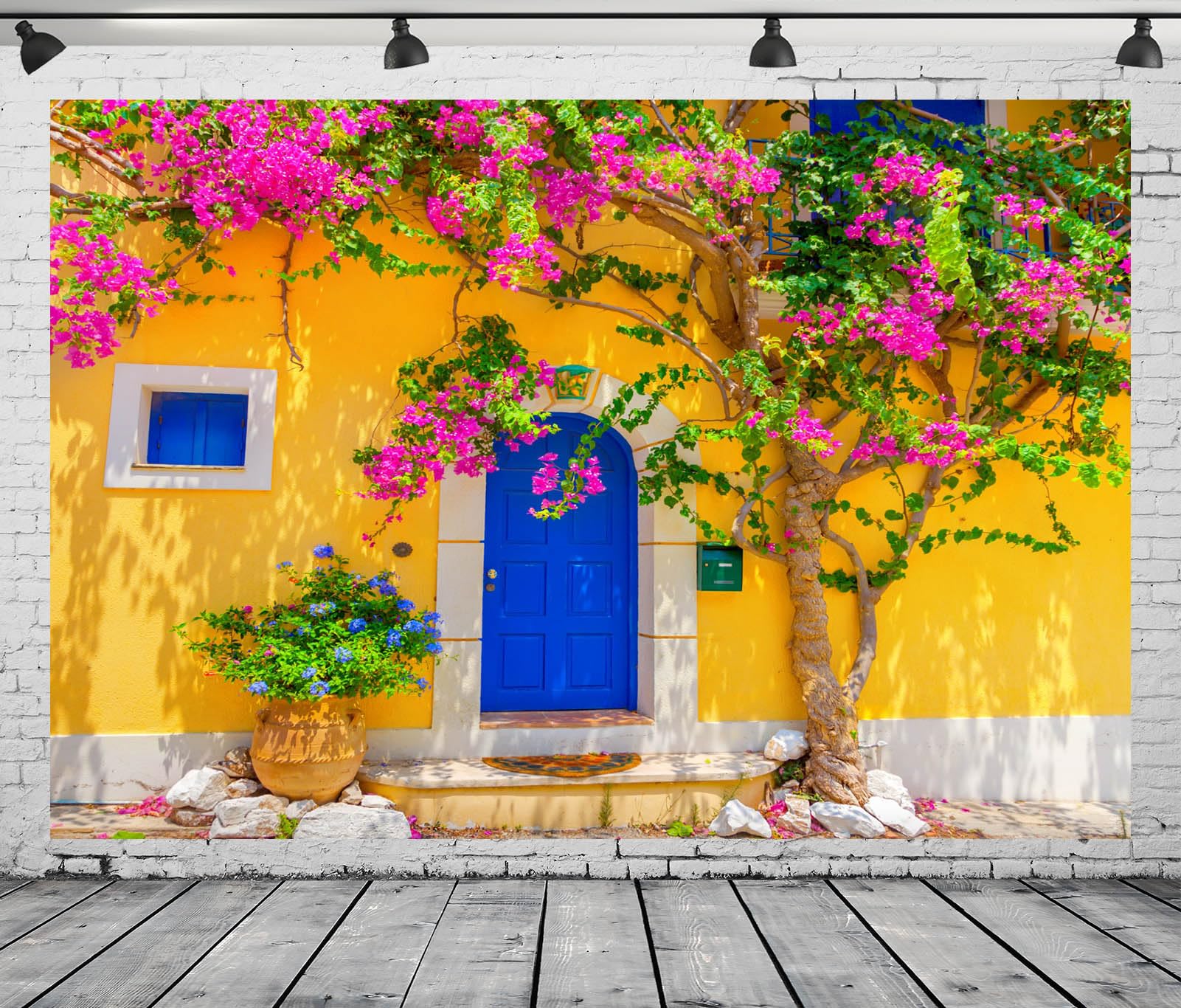 Amazon.com : BELECO 7x5ft Fabric Greece Street Backdrop Greek