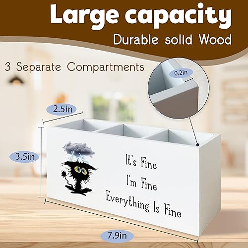 Miniatura 2 de It's Fine I'm Fine Everything is Fine - Divertido soporte para bolígrafo de gato para escritorio, divertidos accesorios de escritorio para el