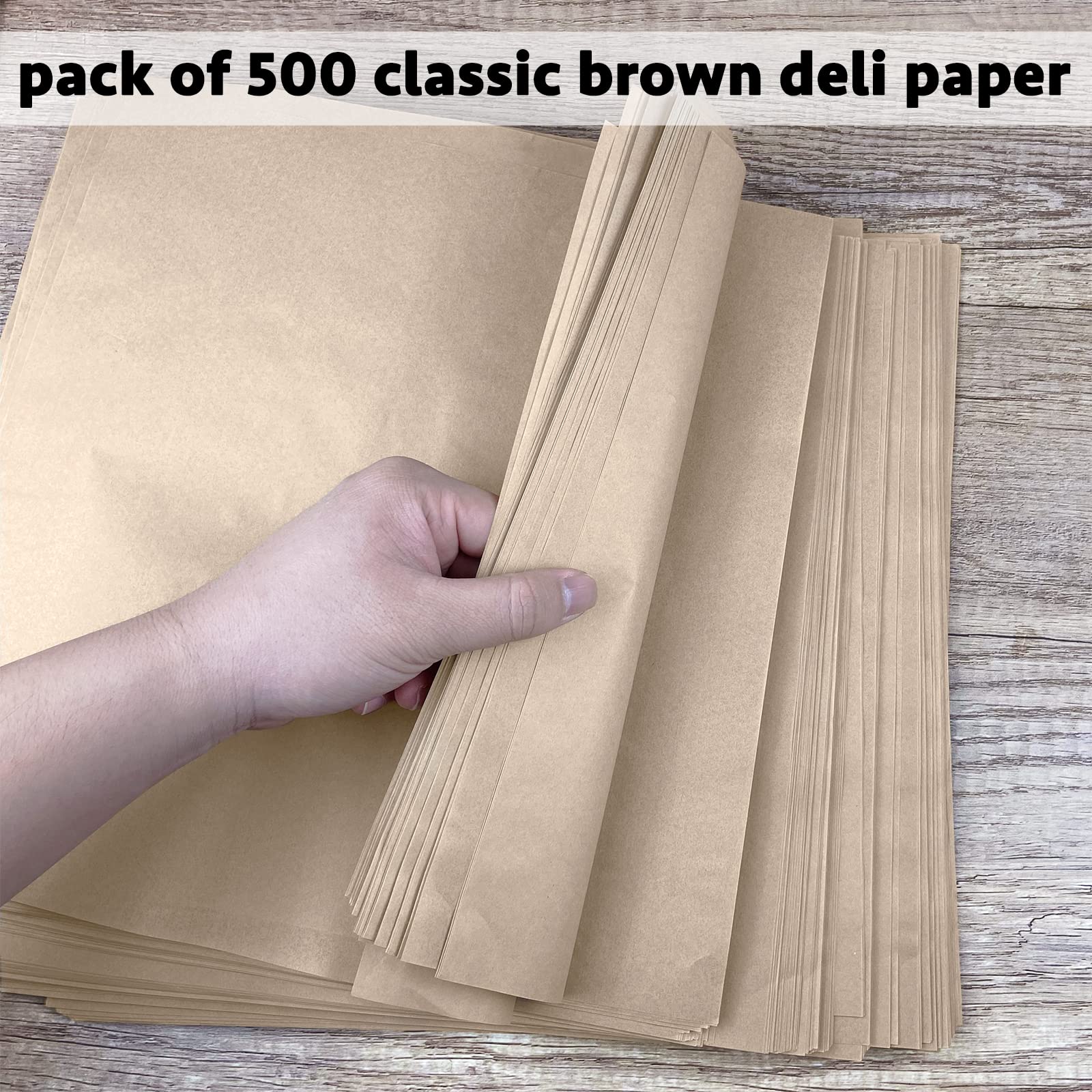 CAMKYDE Deli Paper Sheets 12 x 12 pulgadas, 500 unidades, papel de regalo ecológico a prueba de grasa