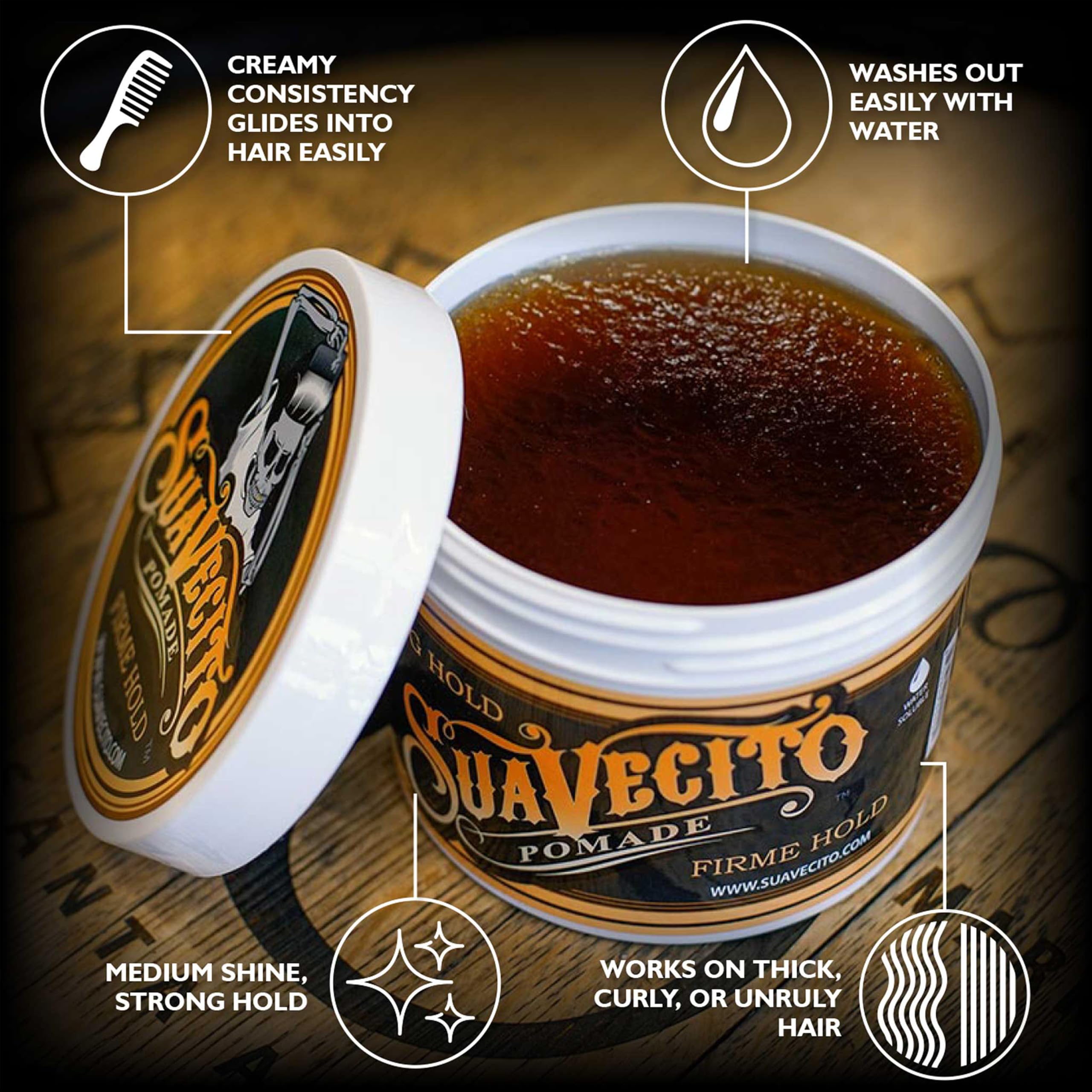 Amazon.co.jp: Suavecito ポマードFirmeは32オンスをホールド 32オンス