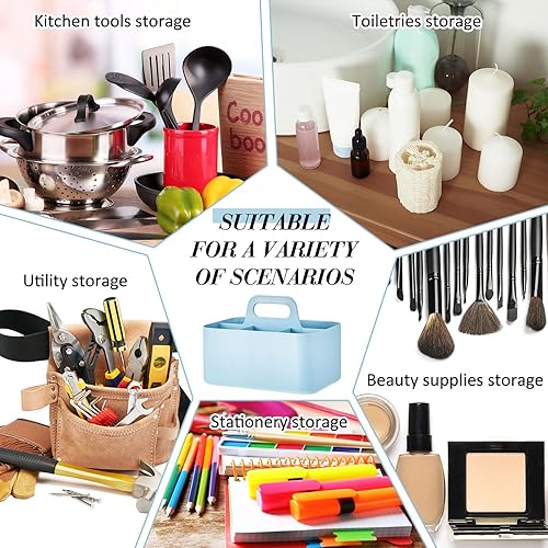 Miniatura 6 de Organizador de 4 piezas con asa, contenedor de plástico para manualidades, caja de almacenamiento de plástico con asa, organizador de manualidades,