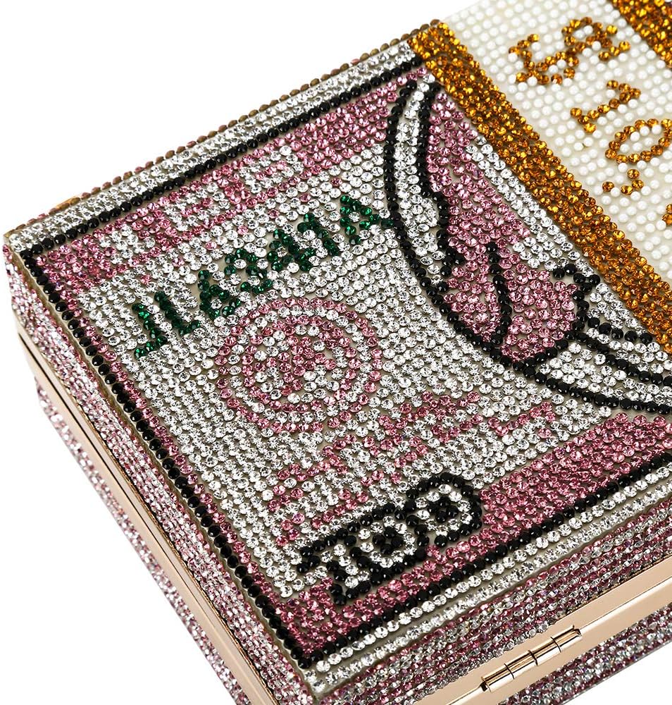 Classic Dollar Style Evening Bags With Diamond Shoulder Bag Wallet Clutch - Image 2