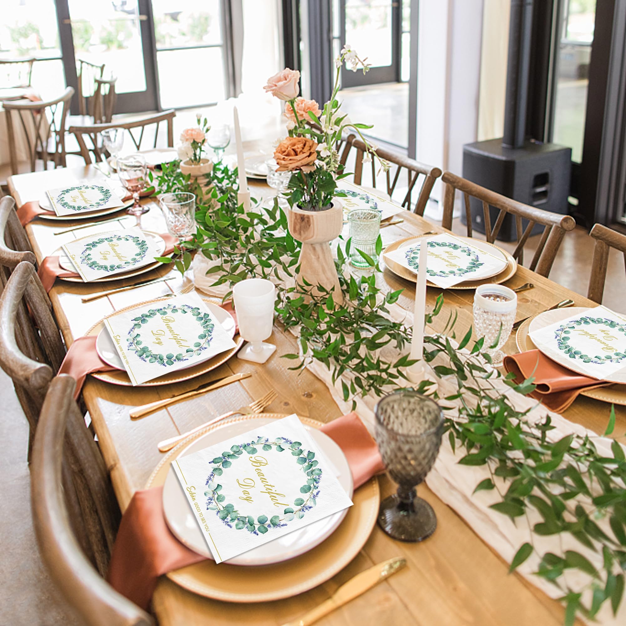 80 Pezzi Tovaglioli Matrimonio Eucalipto Tovaglioli Eucalipto