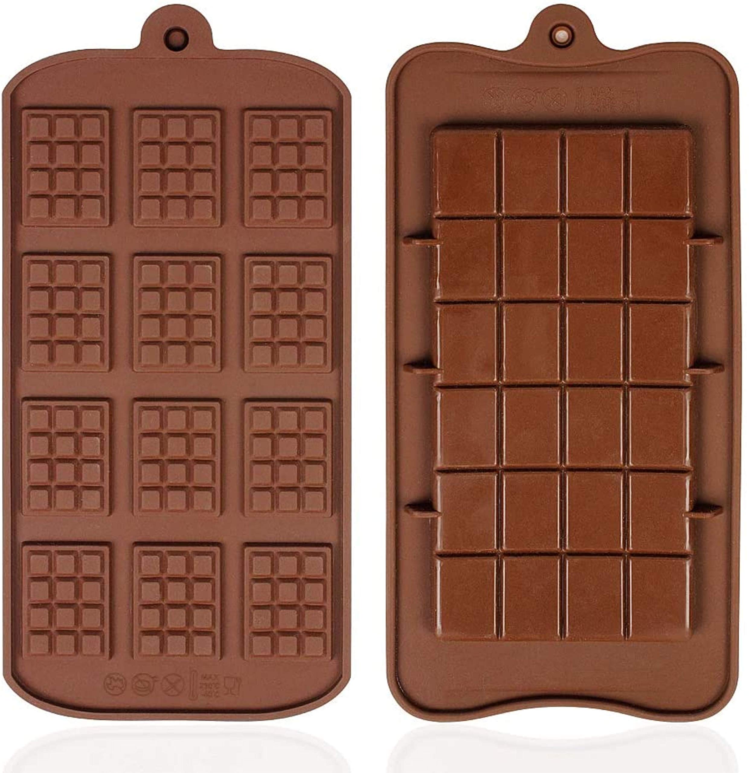 UTD Two Set Break Apart Chocolate Molds - Candy Protein and Engery Bar Silicone Mold