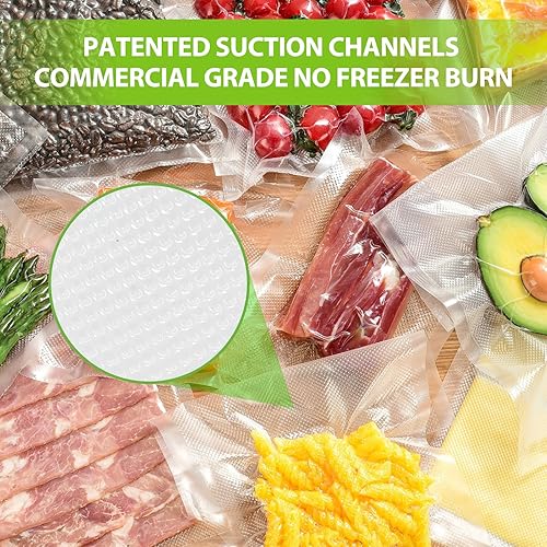 Miniatura 3 de Rollos de bolsas selladoras al vacío, bolsas de vacío de alimentos para alimentos frescos ahorradores, almacenamiento y preparación de comidas,