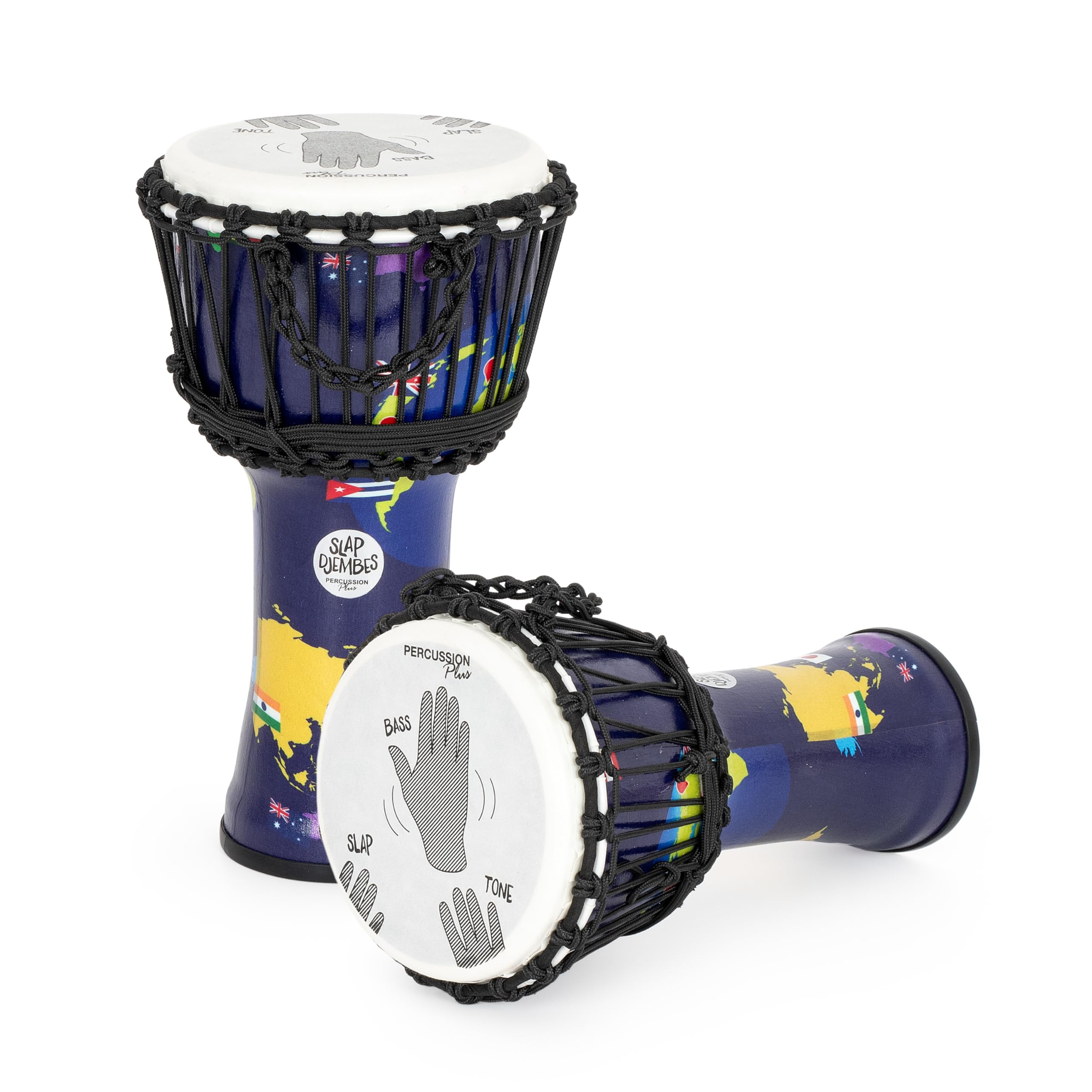 Percussion Plus World Slap Djembe Mixed 4 Pack - Rope Tuned