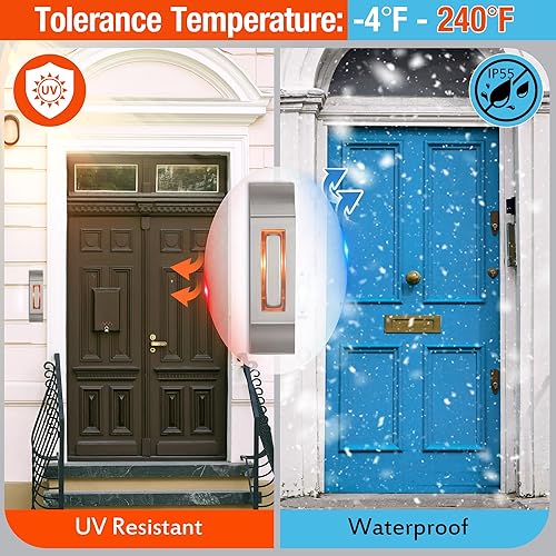 Miniatura 5 de Botón de timbre con iluminación LED, botones de metal sólido y elegante para montar en la pared, para el hogar, interruptor universal de apertura de