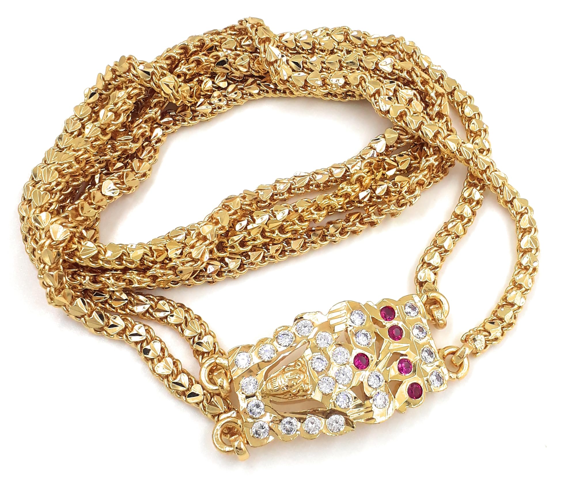 Anujeet Fashion 2132 Latest Stylish Gold Plated Fashion Jewellery Traditional Covering Long AD Stone Double Line Mop/Mugappu Saradu Chain for Women & Girls (B0DGF8BHTN) Amazon Price History, Amazon Price Tracker