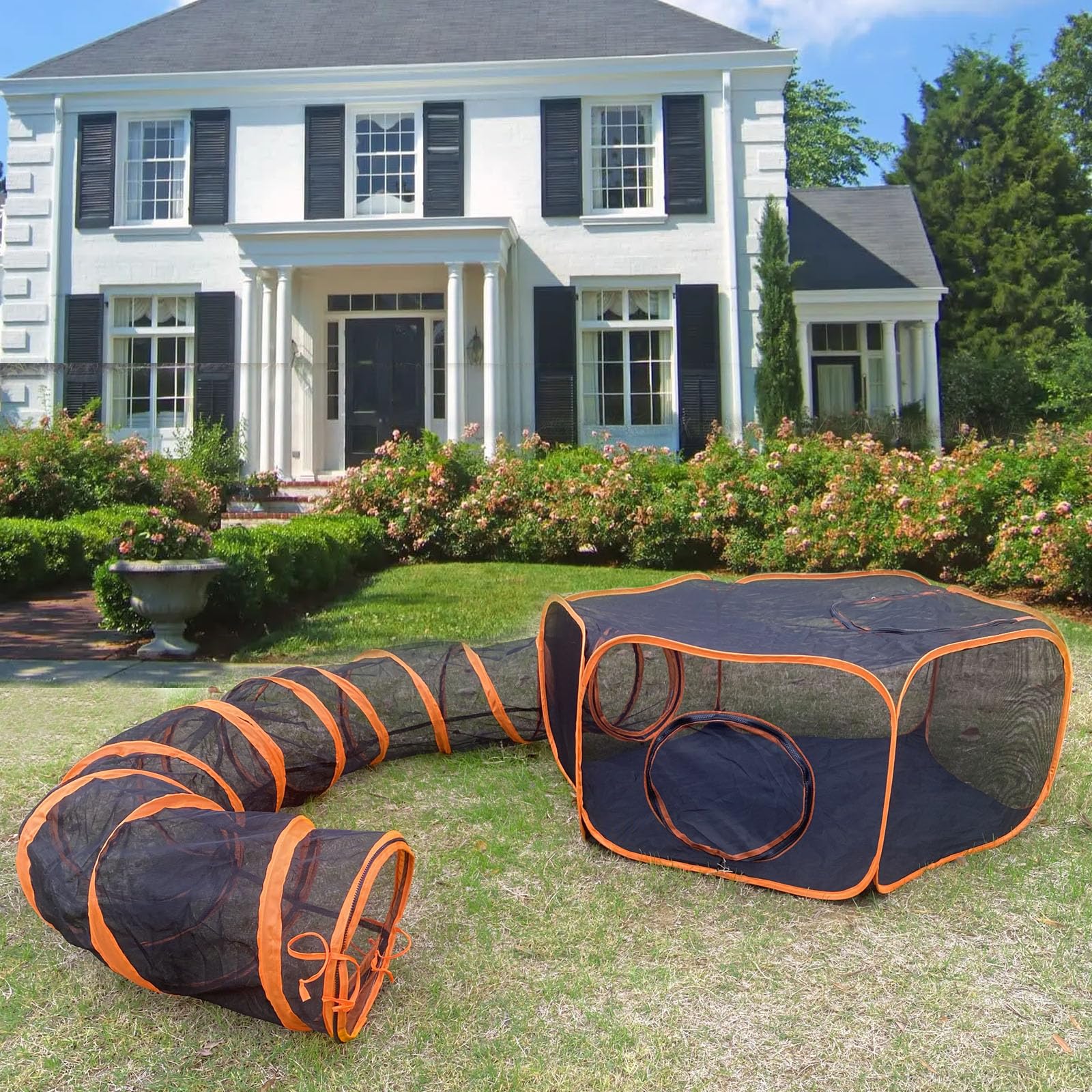 Small Animal Playpen Guinea Pig Hedgehog Cage Rabbit Cage with Fun Surround Tunnel Breathable & Transparent Pop Open Exercise Yard Fence with Top Cover Anti Escape orange2 (B0BV9S8KDG) Amazon Price History, Amazon Price Tracker