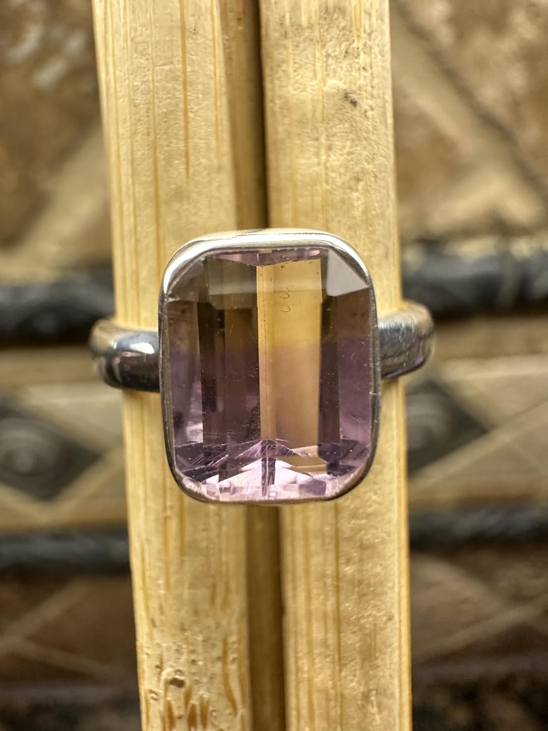 Genuine 2ct Ametrine 925 Sterling Silver Engagement Ring Size 6, 7, 8, 9 - Image 5