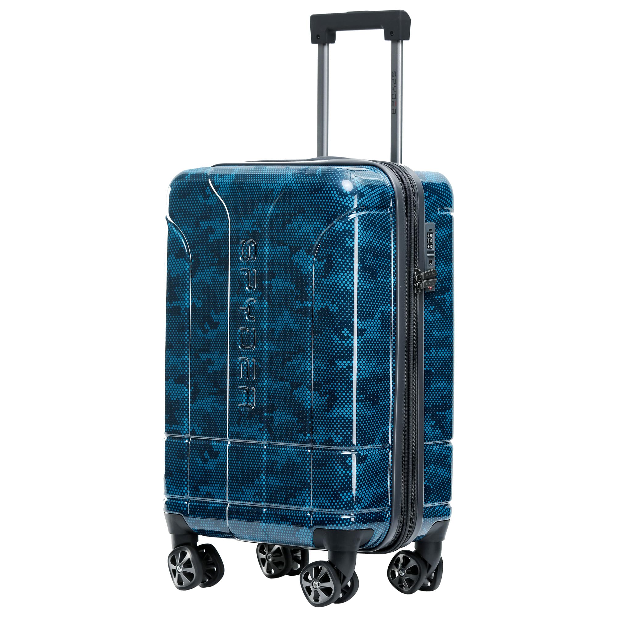 Spyder Matrix 20 Inch Carry On Expandable Hardside Upright Suitcase with 360° Spinner Wheels, TSA Approved Lock, Blue