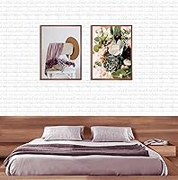 Vista 5 de Noihlja 30 paneles de pared 3D papel tapiz de ladrillo blanco autoadhesivo impermeable espuma de polietileno ladrillo sintético para dormitorio baño