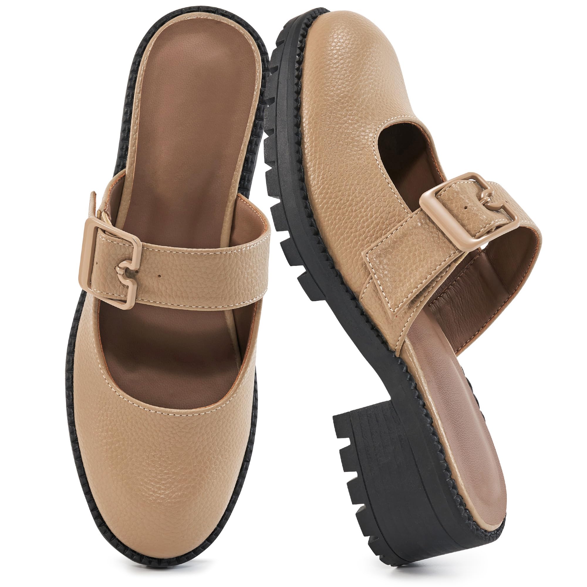 Alicegana Mules for Women Dressy Clogs: Comfort Platform Chunky Backless Mules Slip On Work Casual Loafers Slides Shoes