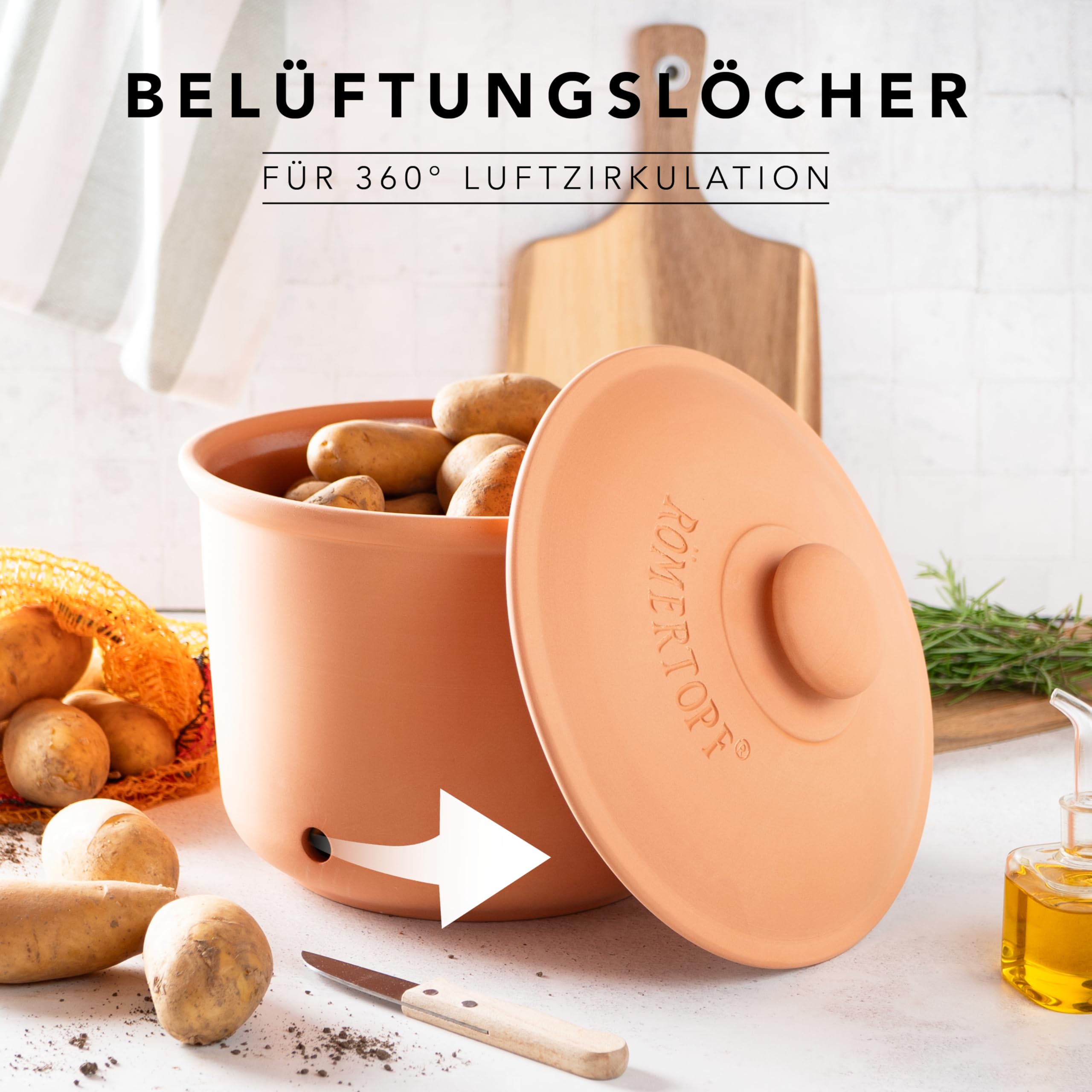 Amazon.com: Römertopf Maxi Plus Potato Pot Made of Natural Clay