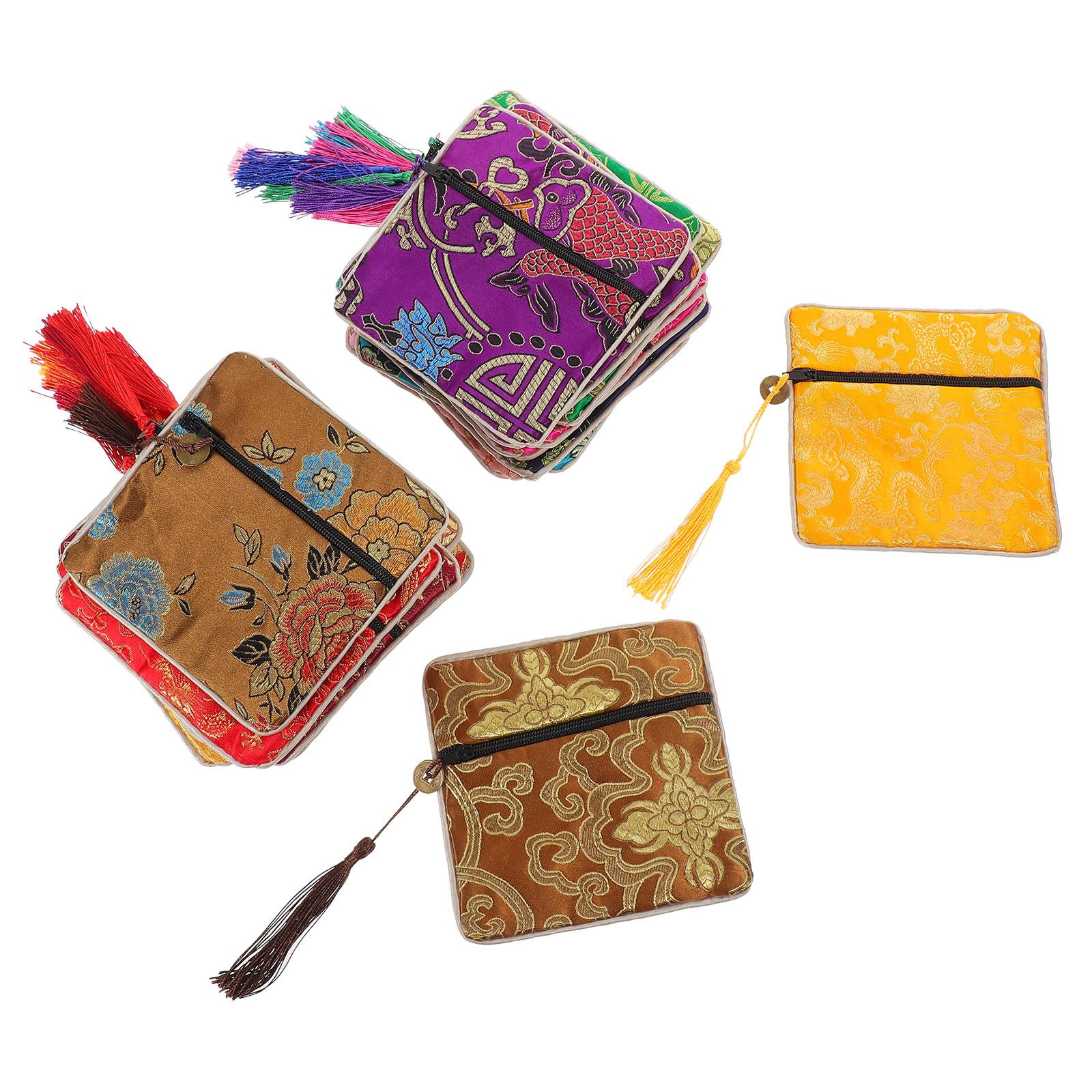 Bolsa de brocado para joyería que evita enredos de collares en el almacenamiento 8