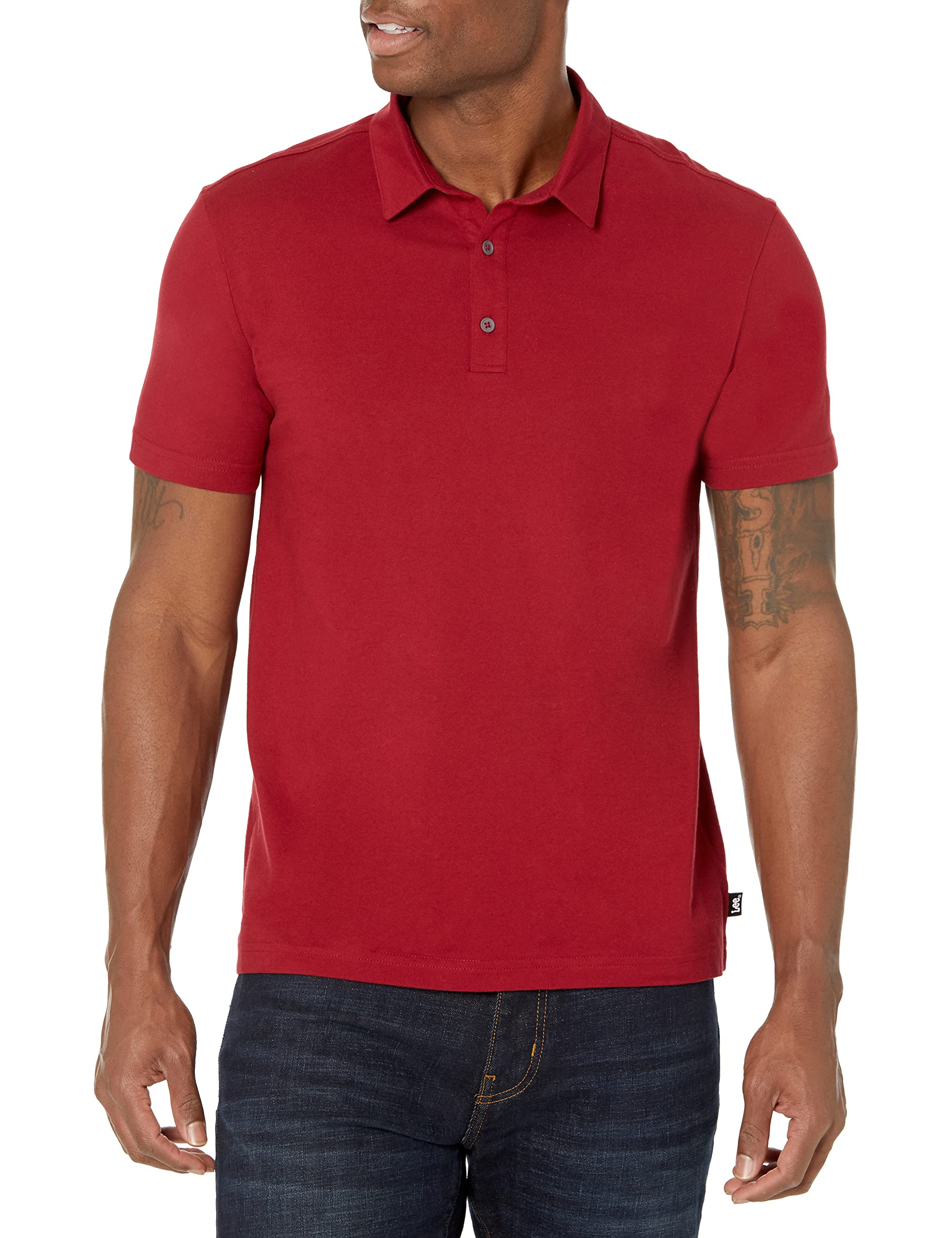 Lee Men's Rhubarb Short Sleeve Soft Washed Cotton Polo T-Shirt, 42/44