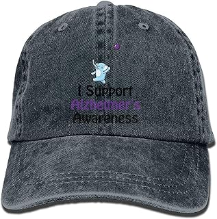 DD Decorative Lightly Cool Support Alzheimers Awareness Elephant Womens Cowboy Low Baseball Caps Adjustable Classic Hat