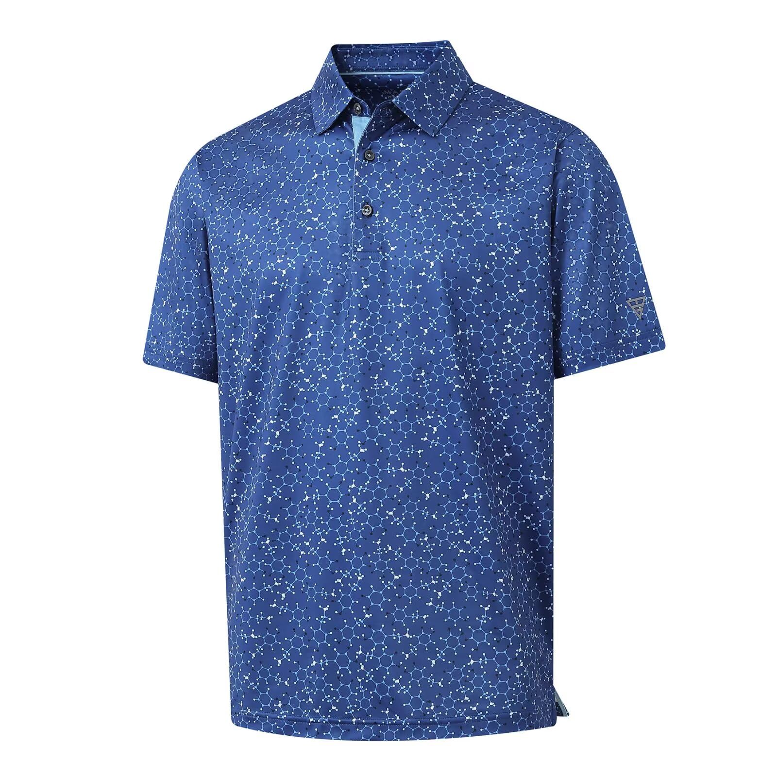M MAELREG Mens Golf Shirt Short Sleeve Dry Fit Print Moisture Wicking Performance Patterns Collared Polo Shirt — view 7