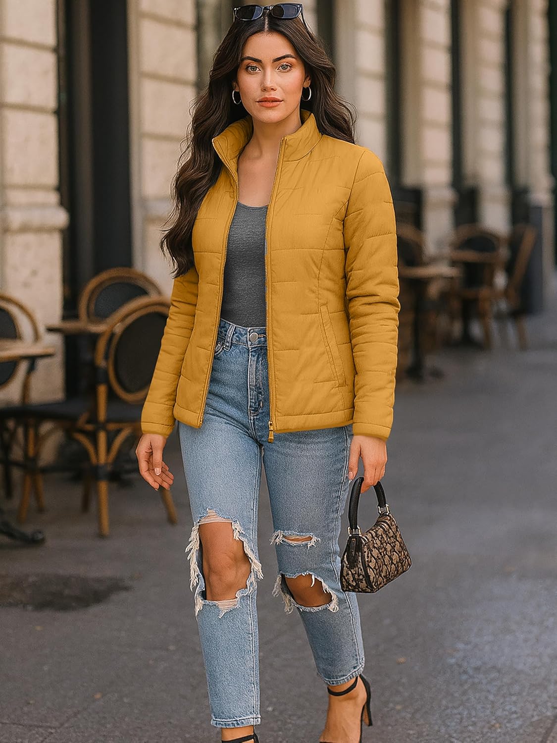 URBAN BUCK Packable Puffer Jacket Women with Hood – 32 Degree Lightweight Quilted Winter Puff Foldable Jacket for Women - Image 3