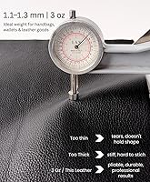 Vista 4 de Cuero de vaca de grano natural: piezas de cuero precortadas de 12'' x 12'' (negro, 1 pieza)